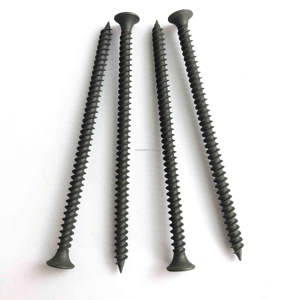 براغي فوسفات سوداء برأس مسطح للألواح الجبسية 6 × 1 للصفائح المعدنية مترية 3.5 × 25 - Product Image 6