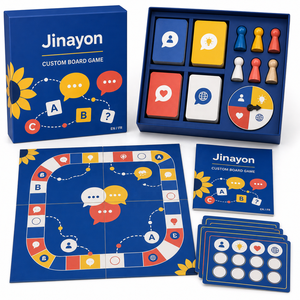 Jeu <span class=keywords><strong>de</strong></span> <span class=keywords><strong>société</strong></span> éducatif bilingue personnalisé <span class=keywords><strong>pour</strong></span> l'apprentissage des langues (<span class=keywords><strong>français</strong></span> et anglais) – Jeu pédagogique <span class=keywords><strong>pour</strong></span> la salle <span class=keywords><strong>de</strong></span> classe avec plateau connecté à 4 panneaux imprimé en quatre couleurs - Product Image 1