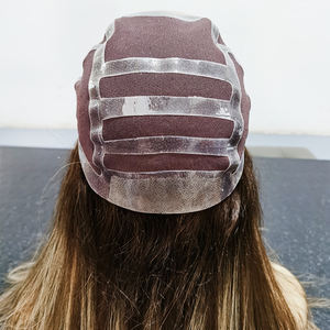 Peluca Médica de Encaje Completo de Cabello <span class=keywords><strong>Humano</strong></span> para Pacientes con Alopecia, Parte Superior de Seda de Silicona, Cabello Virgen con Tamaño Personalizado de Fábrica, Hecha a Mano - Product Image 1