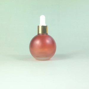Botella de vidrio cosmética de 30 ml con gotero de bola redonda para aceite esencial y suero. - Product Image 3