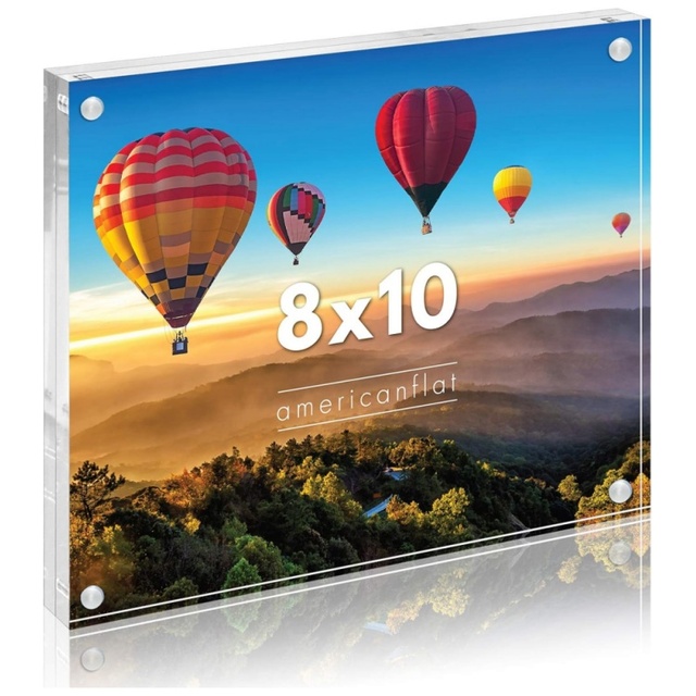 Magnetic Clear Acrylic Floating Poster Frame 8x10 with Customized Logo for Waterproof Tabletop Photo Display