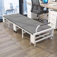 Lit simple pliable portable au design moderne pour adultes matelas souple multifonctionnel chambre à coucher école matériaux durables en métal et fer