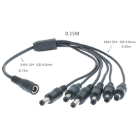 4 6 divisor de potencia de ordenador de 8 vías 2,1*5,5mm Cable de CC 5,5*2,5mm 1 CC 1/8 divisor de línea de alimentación macho aislamiento de PVC Conductor de cobre