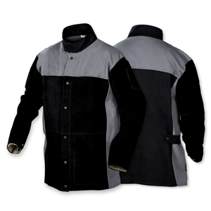 Veste de soudage résistante à la chaleur JNA GROUP noire et grise, manches longues, 300C-500C, niveau B, avec pack respirateur, coutures soudées, coupe régulière - Product Image 2