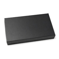 Boîte rigide rectangulaire noire personnalisée avec couvercle et base, insert en mousse EVA, vente en gros pour étui de téléphone et chargeur