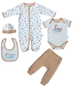 2024 hot seeling new born baby clothes boys clothing sets long sleeve rand short sleeve rompers baby soft pant bibs hats