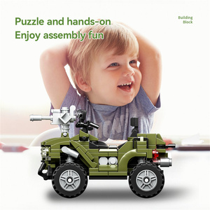 CAYI recién llegados Vehículo de terreno WW2 serie <span class=keywords><strong>militar</strong></span> ejército arma tanque camión bloques de construcción conjunto juguetes de construcción regalo para niños - Product Image 3