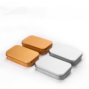 High Quality Custom Printed Metal Tin Box Hinged USB Packaging Box Empty Tin Square Box Rectangle Cookie Tin Food Package Metal
