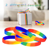 Bracelet en silicone arc-en-ciel en caoutchouc LGBTQ-friendly pour les fêtes Bandes de sport promotionnelles LGBT lesbiennes