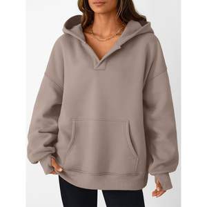 Queen <b>Womens</b> FOXA Oversized <b>V</b>-<b>Neck</b> Hoodie Long Sleeve 3D Pattern <b>Sweatshirts</b> Pullover Loose Fit Fall Fashion Outfits 2025 - Product Image 4