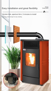 Estufa de Pellets de Acero Moderna Independiente con Potencia de Calefacción de 8KW para Baño y Calefacción Eficiente del Hogar (50-60m) - Product Image 6