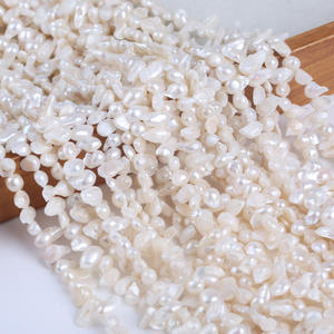 Perlas Sueltas de Agua Dulce Naturales de 5-7 mm, Forma Irregular Barroca, con Orificio, Venta al Por Mayor del Fabricante - Product Image 1