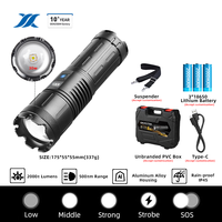 Lampe torche LED rechargeable USB étanche super lumineuse à longue portée 30W OEM du fabricant