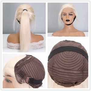 NUEVA Peluca de Cola de Caballo con Encaje HD de Nudo Único, Cabello Humano Remy Europeo Virgen, Color Rubio Blanco, Encaje Activo en la Parte Superior - Product Image 3