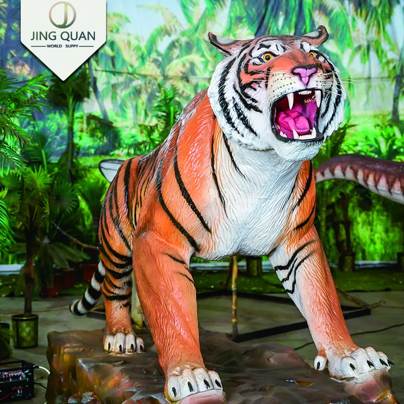 Tiger Theme Park Animatronic Model Jurassic World Outdoors Walking Dinosaur Amusement Park Products Simulation Dinosaur