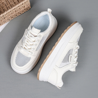 Damen Leichtgewicht-Sneaker mit Dicker Sohle und Erhöhung, Atmungsaktive Mesh-Plateauschuhe für den Sommer