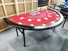โต๊ะเล่นไพ่แบบพับได้พร้อมที่วางแก้วสแตนเลสสำหรับเล่นไพ่แบล็คแจ็คและโป๊กเกอร์ - Product Image 3