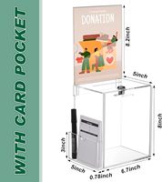 Boîte de collecte d'argent, de dons ou de suggestions en acrylique moderne, verrouillable, sur mesure OEM, urne de vote en plastique pour les élections