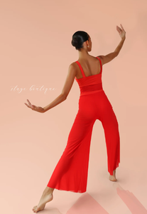 ステージブティックレオタード下セパレートソフトメッシュワイド脚パンツツーピースダンスコスチューム - Product Image 4