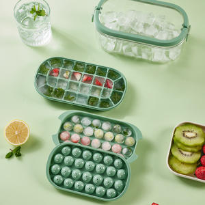 <b>Silicone</b> <b>Ice</b> <b>Cube</b> Mold Mixed Shapes Portable <b>Ice</b> <b>Tray</b> With Lid For Home Use Freezer Safe Plastic <b>Ice</b> Maker B 2826 - Product Image 1