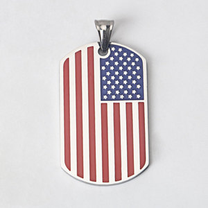 Pendentifs de mode personnalisés en acier inoxydable 316L anti-ternissement, breloque drapeau américain pour la fabrication de bijoux - Product Image 6