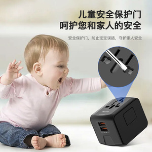 OULiYO Portable PD 20W Travel <b>Adapter</b> Usb <b>C</b> For Mobile Phone With 2 <b>Type</b> <b>C</b> Ports ABS Material All In One Design - Product Image 5