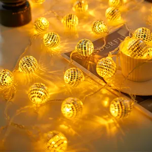 20 LED Holiday Wall Window Tree Decorations Disco Ball Mirror LED Party String Light Christmas Lanterns