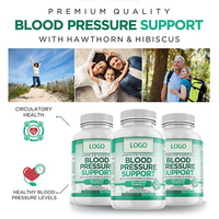 Capsules de soutien de la tension artérielle pour adultes sous marque privée avec extrait d'aubépine, d'hibiscus et d'ail - Naturelles, végétaliennes et sans gluten