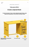 Conteneur de bureau multifonctionnel durable de style industriel Table d'étude d'ordinateur en fer forgé pour l'écriture de travail Matériau métallique