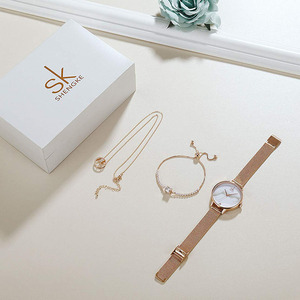 Set di Orologi di Lusso da Donna Shengke, Orologio SK Moda in Oro Rosa, Orologi con Bracciale da Donna, Reloj Mujer Montre Femme SK - Product Image 4