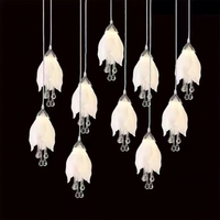 Lustres Magnolia Lumineux en Acrylique pour Décoration de Plafond de Salle de Mariage – Vente en Gros