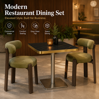 Juego de Comedor Moderno para Restaurante con Cubierta de Piedra Sinterizada y Estructura de Grado Comercial - Asientos de Lujo para Cafetería, Hotel, Bistro