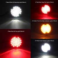 Kit de Mise à Niveau LED 10 Pièces Feux Avant et Arrière Stop Anti-Brouillard Recul Plaque d'Immatriculation pour Land Rover Defender 90 110 Lampes Indicateurs