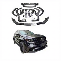 Kit carrosserie YIKU de haute qualité pour Mercedes-Benz GLS W166, style B, lèvre avant, diffuseur arrière, sourcils de roue, semi-carbone noir