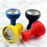 Bol à chicha en acier inoxydable - Silicone multicolore et résistant à la chaleur pour composant de narguilé de loisirs