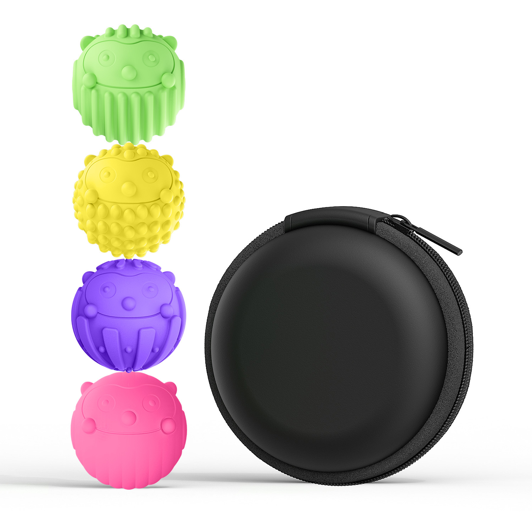 Boule magnétique hérisson-couleur colorée-pack de 4