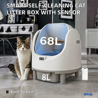 Bac à litière pour chat automatique intelligent en plastique autonettoyant, grande capacité, nettoyage facile, contrôle des odeurs, protection de sécurité, surveillance de la santé, OEM