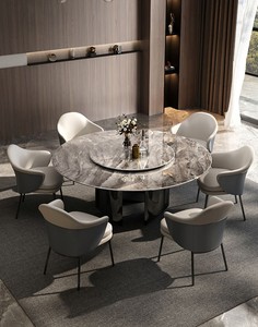Mesa de comedor de piedra sinterizada de lujo, juego de mesa de muebles de comedor, mesa de comedor redonda - Product Image 4