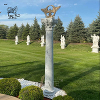 Colonnes de jardin en pierre naturelle beige du Vietnam, colonnes romaines en marbre, décoratives pour l'extérieur, de la marque BLVE