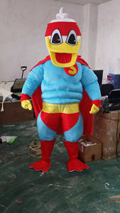 Efun MOQ 1 PCプロのカスタムスーパーマン衣装でかわいいアヒルウォーキング効果漫画アヒルマスコット衣装販売 - Product Image 2