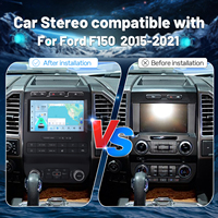 Autoradio Android 9 pouces 2+32g Écran tactile GPS Navigation Player avec CarPlay sans fil Android Auto pour Ford F150 2015-2021