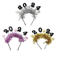 Bandeau à pompons en guirlandes métallisées et boules moelleuses, accessoires de cheveux pour cosplay, pour femmes et filles, pour fêtes de Noël