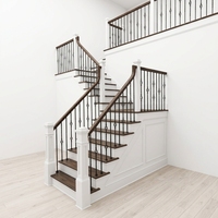 Tanlong Farmhaus-Treppengeländersystem Schmiedeeisen-Baluster Holzhandlauf Weißer Treppenpfosten für Amerikanische Villa
