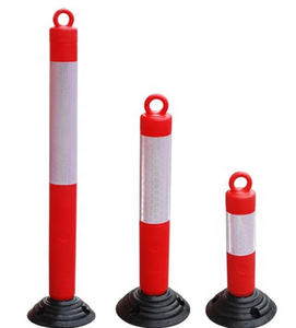 Poteaux de sécurité routière en PE flexibles de haute qualité de 80cm avec base rouge + blanche de 260mm et produits d'avertissement de trafic - Product Image 1