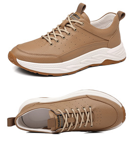 Zapatillas Deportivas para Hombre, Diseño Moderno, Parte Superior de Cuero de Grano Entero, Suela de Goma, Impermeables, Antideslizantes, Resistentes al Desgaste, Casuales - Product Image 4