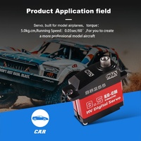 CYS CYS-S8255 Servomoteur numérique métallique sans noyau pour micro-aéronef et voiture RC, couple élevé de 8,5 kg, alimenté par batterie, 5 kg