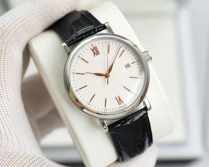 Montre mécanique automatique en acier inoxydable avec logo personnalisé, cadran en verre saphir, bracelet en cuir véritable PU et fermoir papillon - Product Image 3