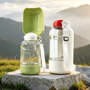 Nueva Botella de Agua Portátil para Mascotas, Perros y Gatos, 2 en 1, Plegable, Botella de Agua para Perros de 1.1L y Recipientes para Comida de 160g - Product Image 2