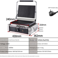 Plaque de cuisson professionnelle 2 x 2 kW, machine à panini électrique à tête unique pour cuisine de restaurant