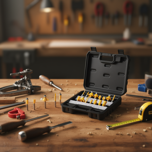 Vevor – Lot de 15 fraises à bois en carbure avec queue de 1/4 pouce et étui pour le travail du bois - Product Image 2